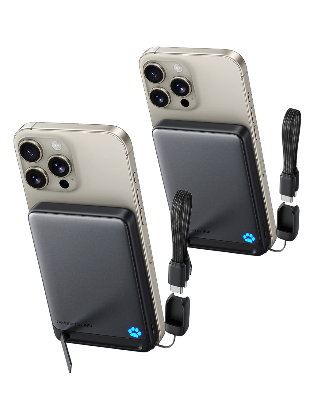 iniu-snapgo-p73-qi2-15w-10000mah-magnetic-wireless-power-bank-with-stand-0-5in-s image 1