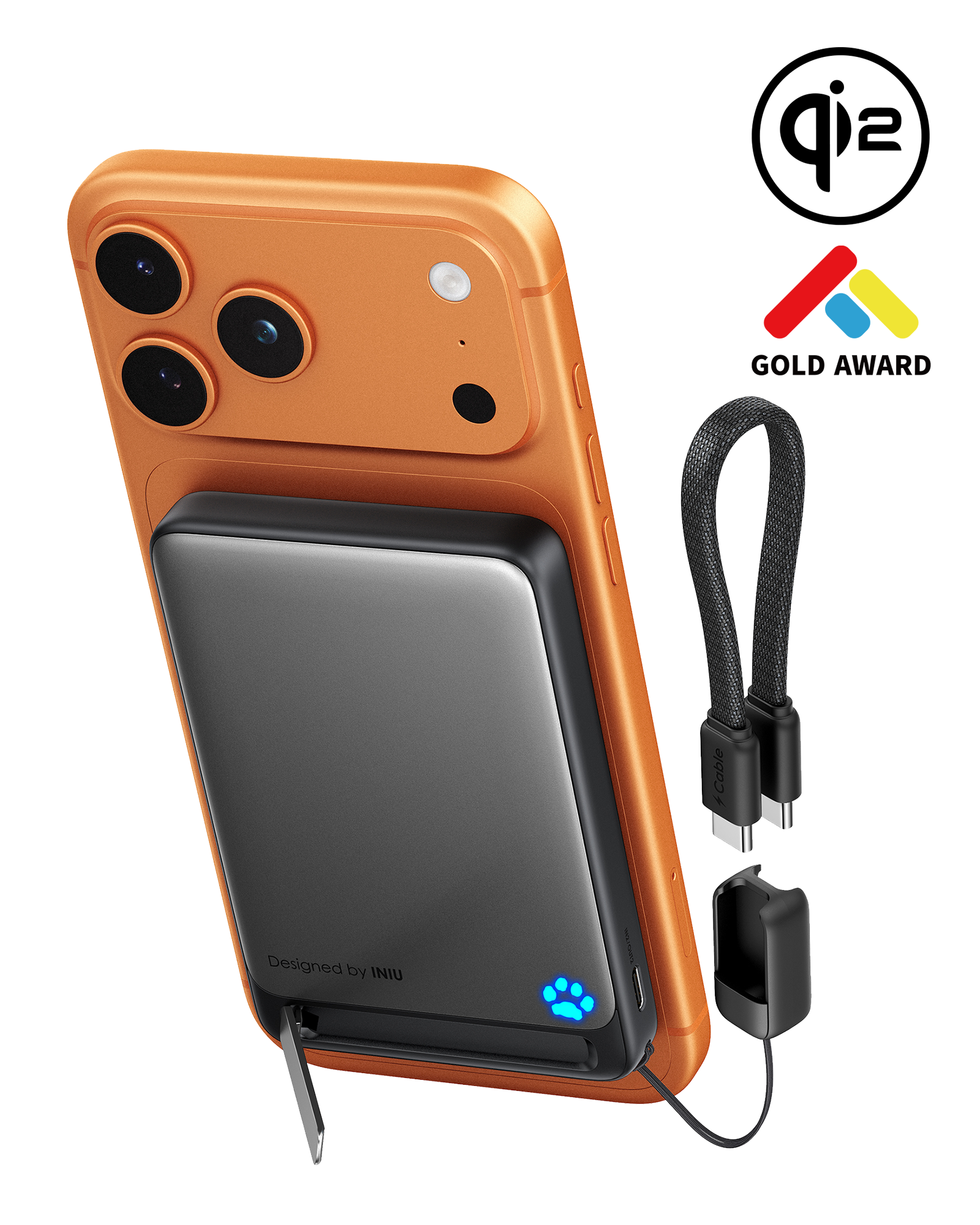 iniu-snapgo-p73-qi2-15w-magnetic-slim-power-bank-10000mah-with-45w-pd-wired-char image 2