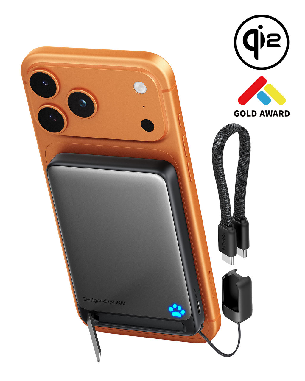 iniu-snapgo-p73-qi2-15w-magnetic-slim-power-bank-10000mah-with-45w-pd-wired-char image 1