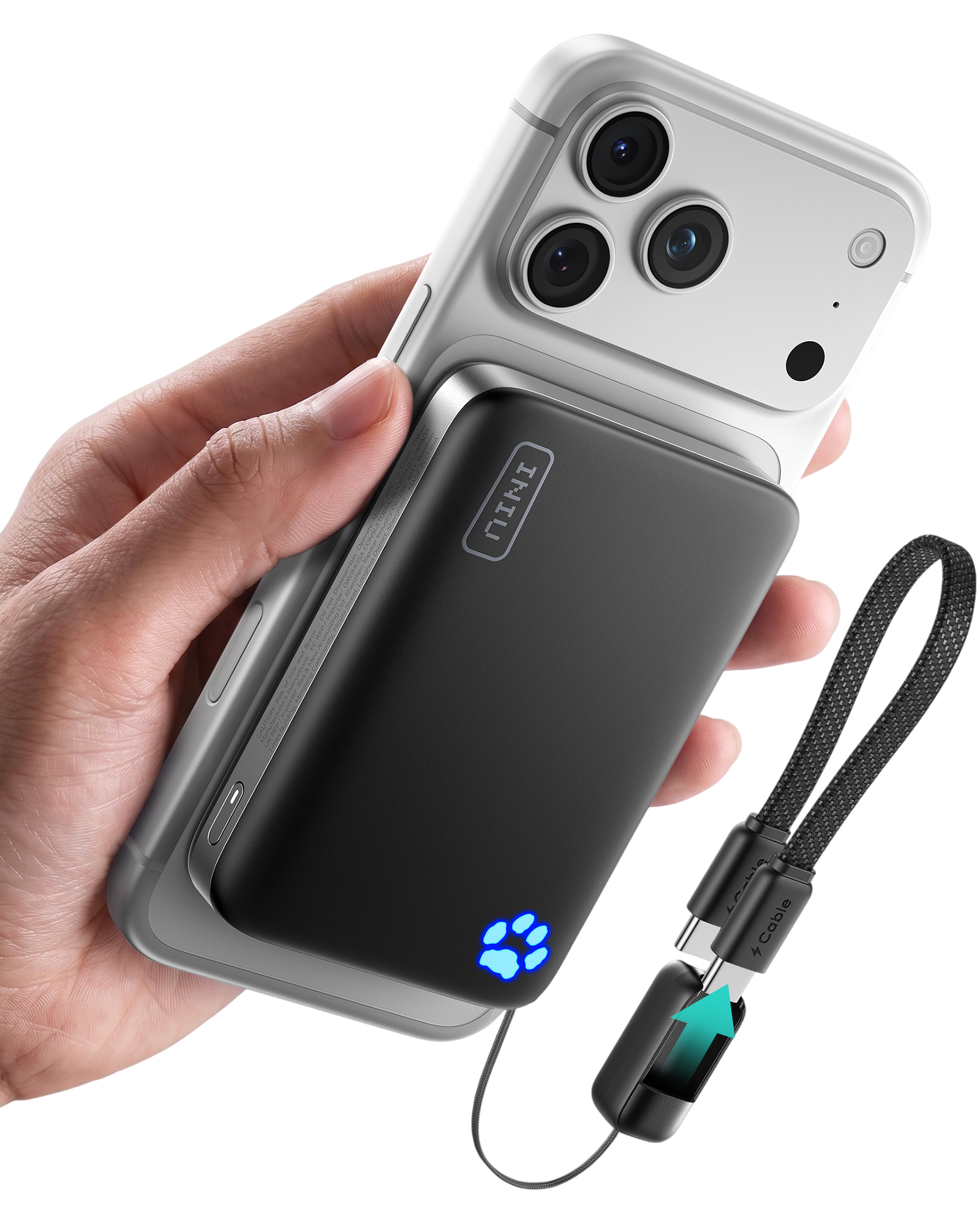 iniu-snapgo-p771-qi2-2-25w-magnetic-power-bank-10000mah-tempguard-3-0-cooling-fo image 2