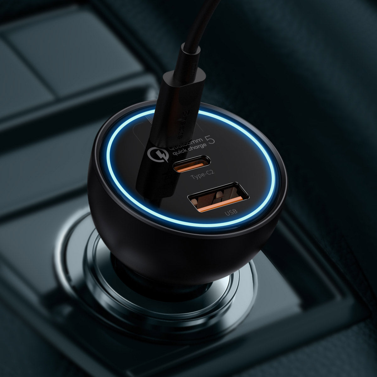 baseus-160w-usb-c-car-charger-3-port-fast-car-charger-adapter-with-100w-pd-outpu image 7